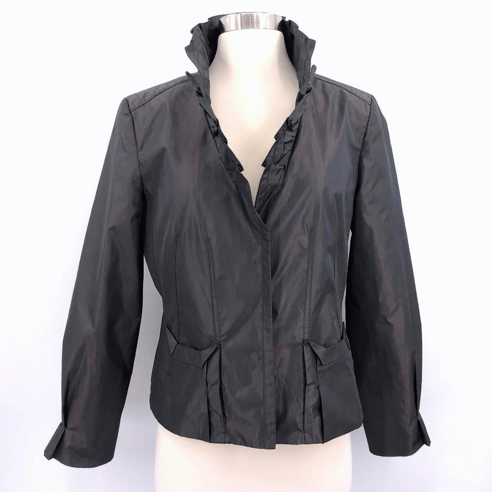 Elie Tahari Black w/ Brown Metallic Pattern Jacket